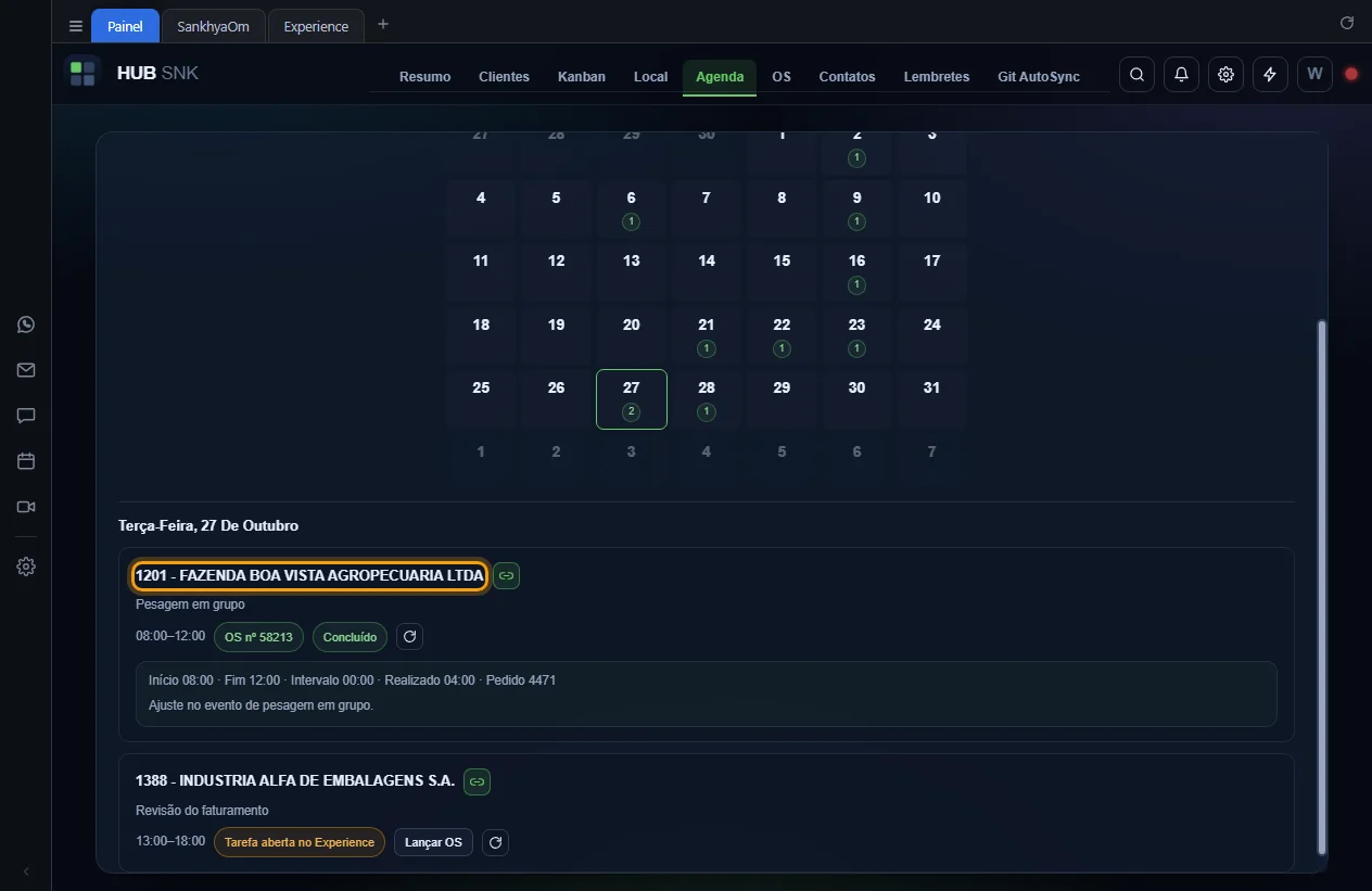 Nome do parceiro destacado no evento do dia
