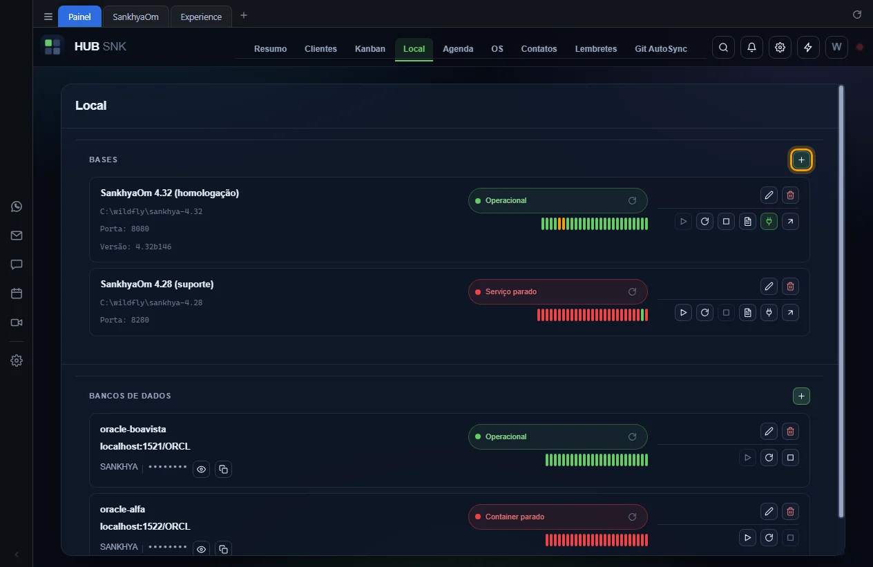 Botão Adicionar base destacado