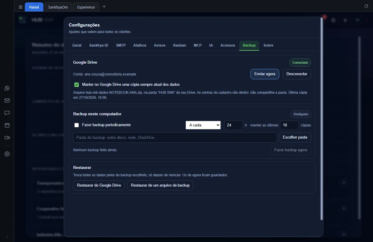 Caixa Fazer backup periodicamente destacada