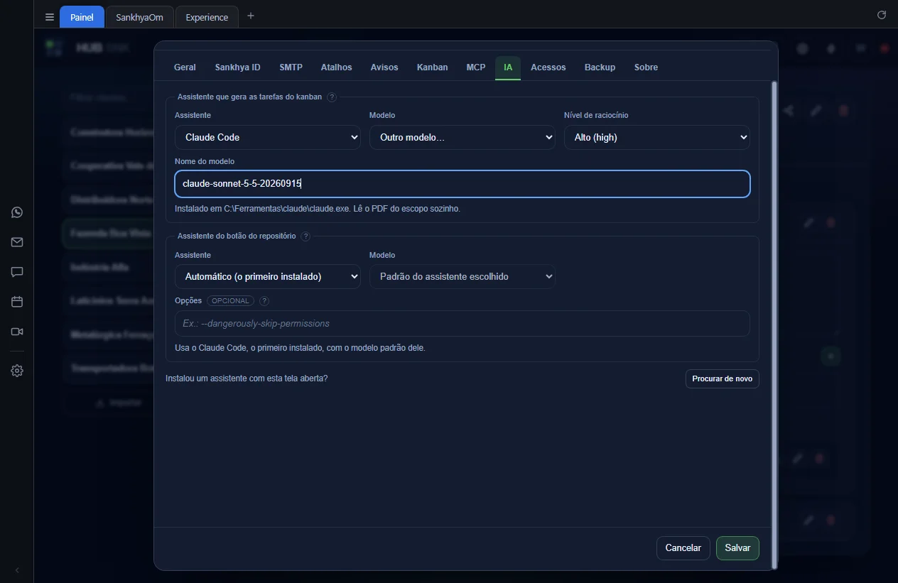 Botão Procurar de novo e a linha de situação do assistente destacados