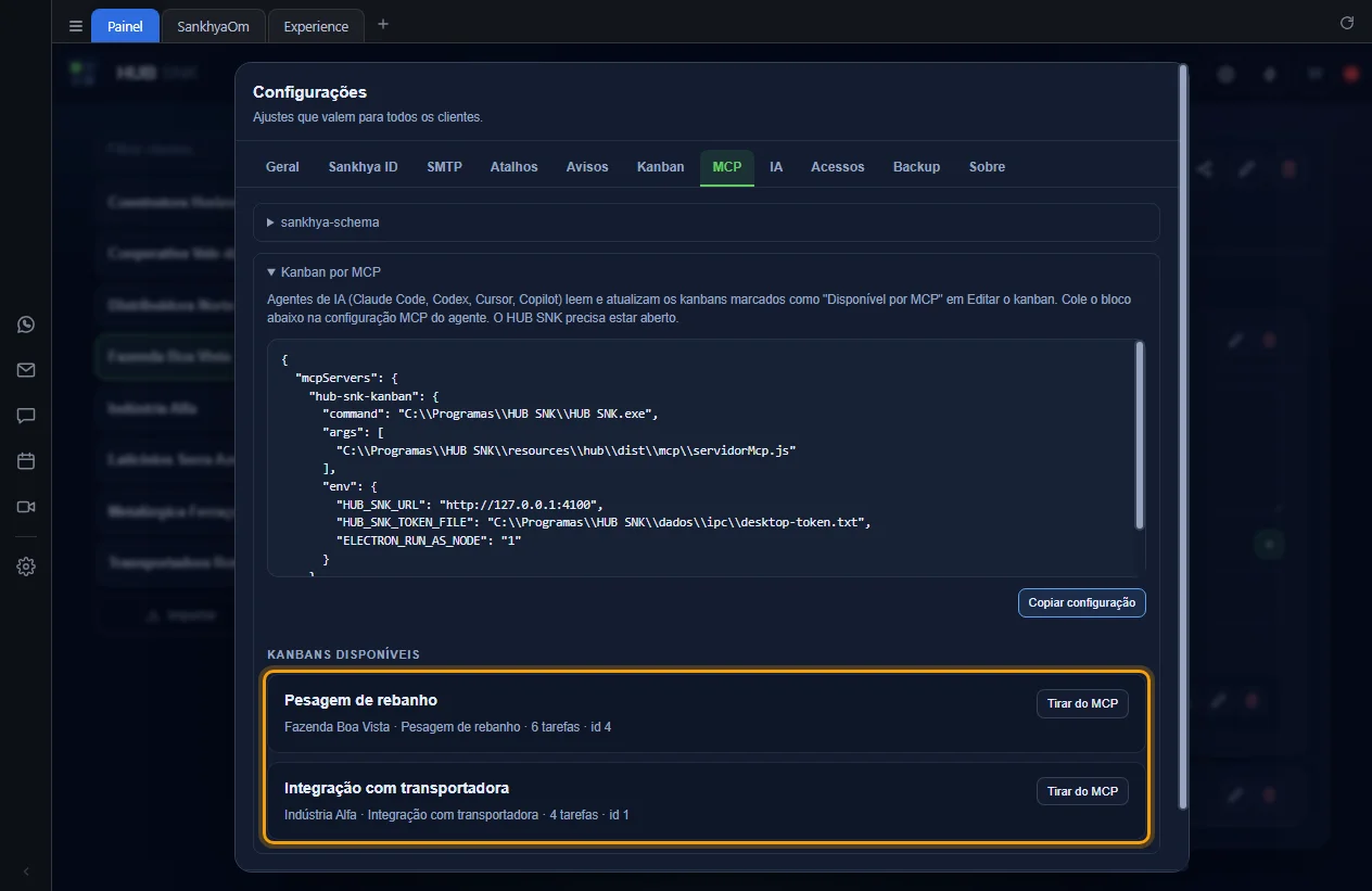 Lista Kanbans disponíveis com dois kanbans liberados