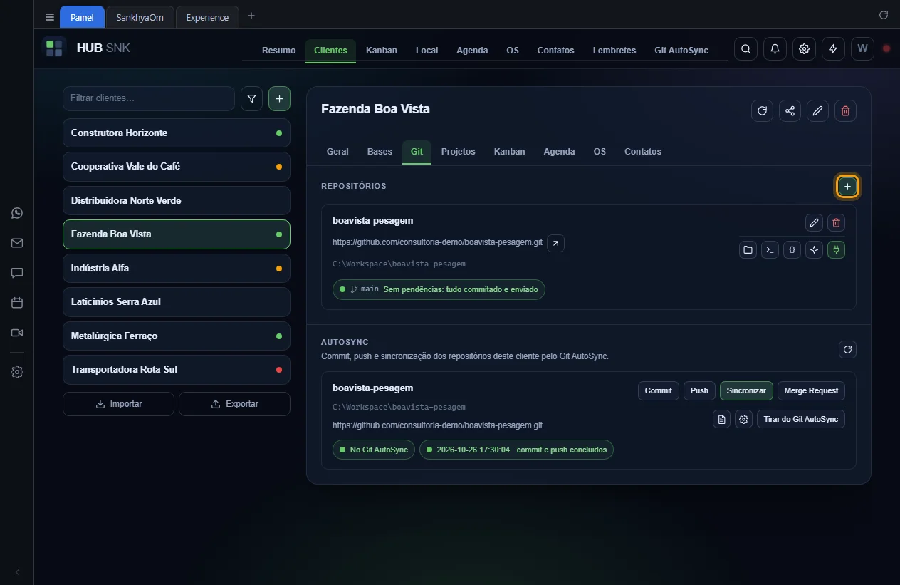 Botão Adicionar repositório destacado