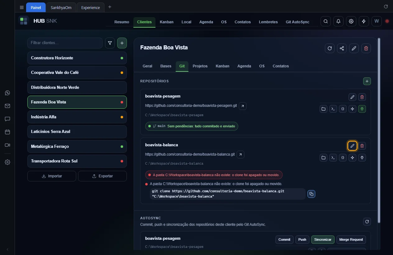 Botão Editar repositório destacado
